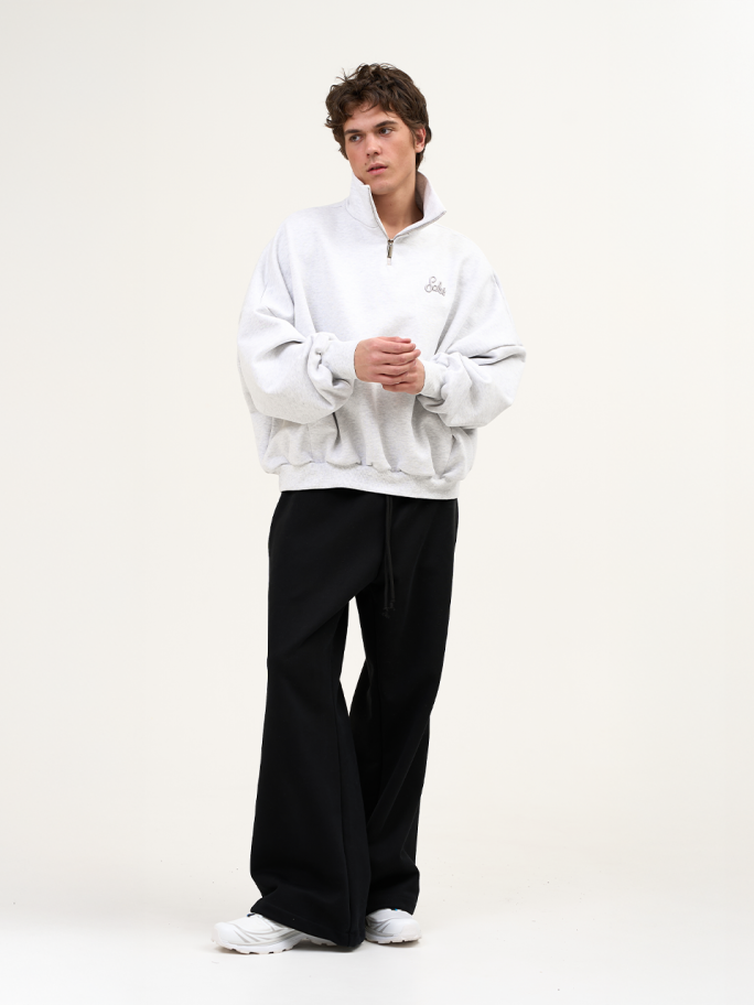 Зип-анорак Sabe Paris Cotton 3D Logo Half-Zip Heather Grey