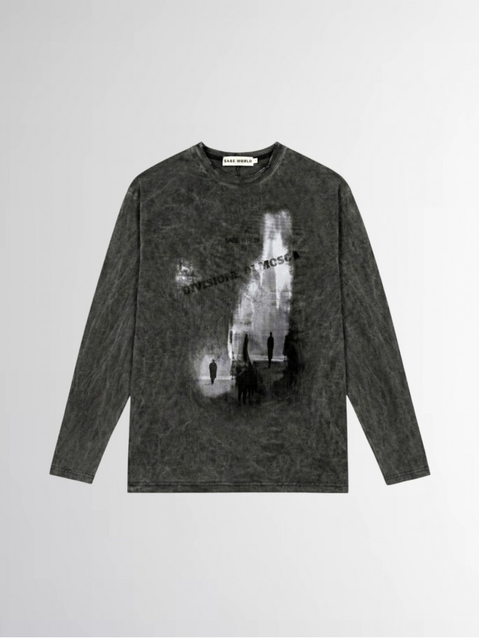 Лонгслив Sabe Longsleeve Di Mosca Acid Wash Dark Grey
