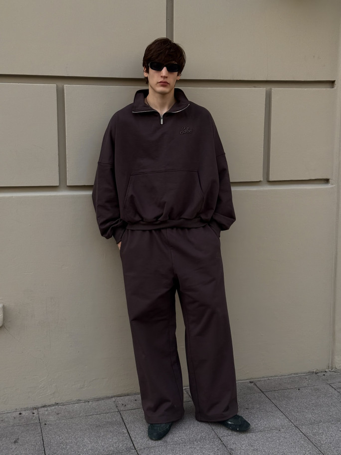 Комплект SABE Brown Full Zip-Up Sweatshirt & Classic Logo Sweatpants
